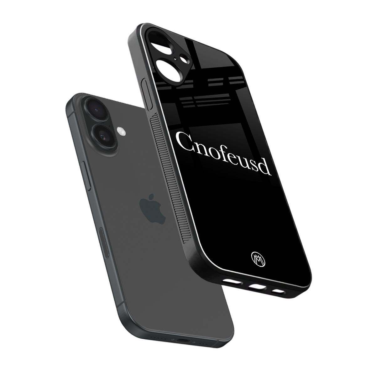 cnofeusd confused black back phone cover | glass case for iphone 16 plus