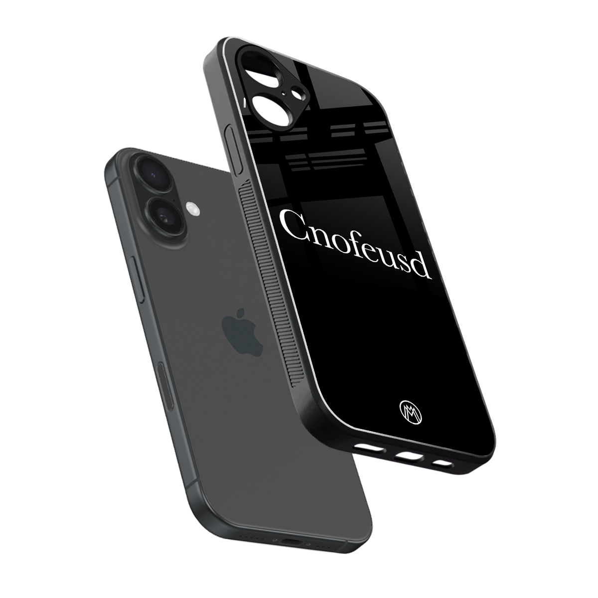 cnofeusd confused black back phone cover | glass case for iphone 16
