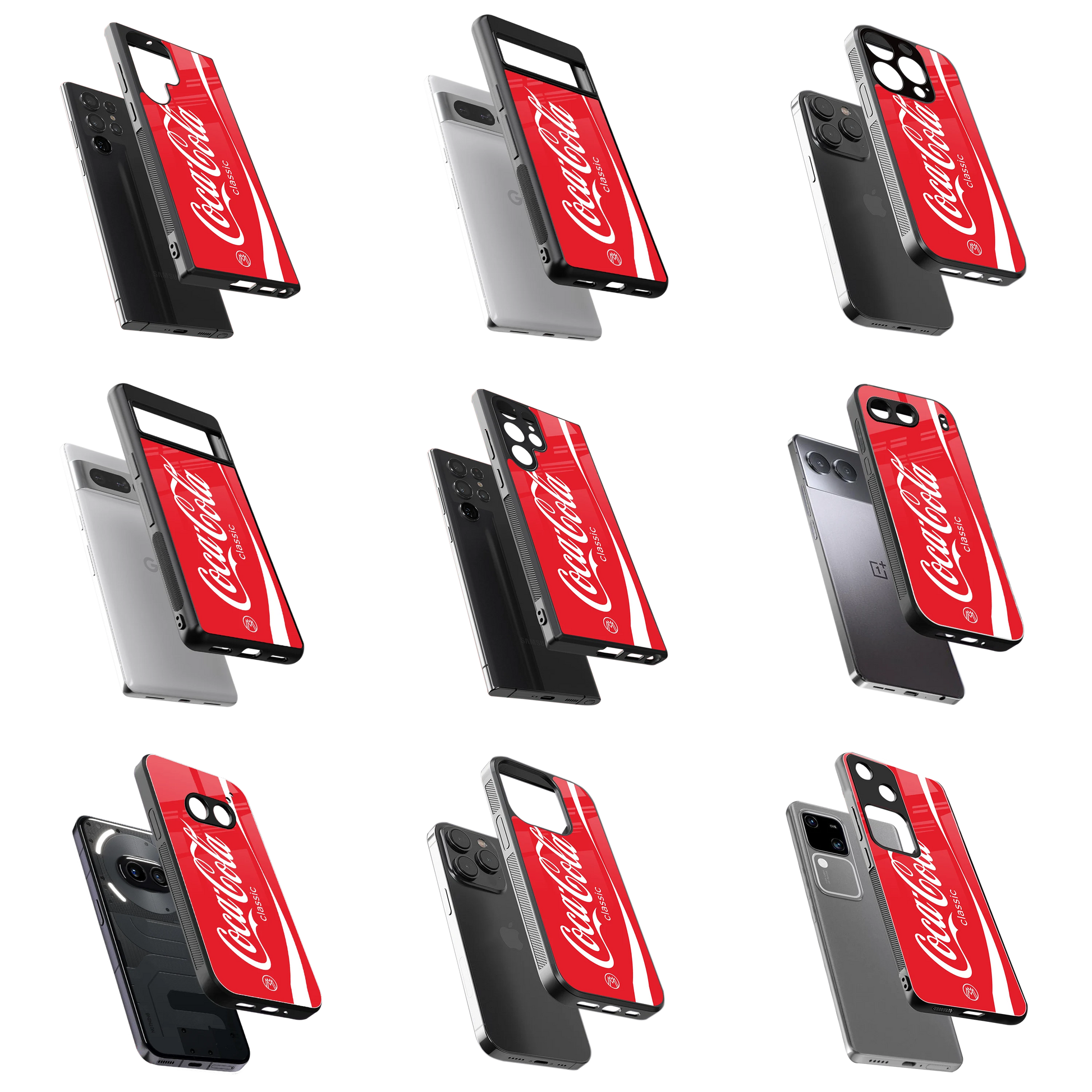 Durable Glass Back Mobile Case for iPhone, Samsung, OnePlus, Google Pixel, Redmi, Vivo, Oppo