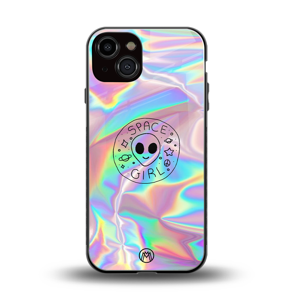 colorful alien back phone cover | glass case for iphone 13