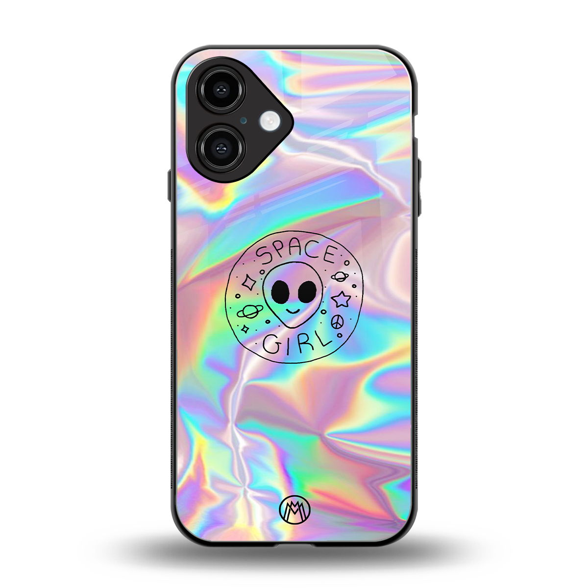 colorful alien back phone cover | glass case for iphone 16