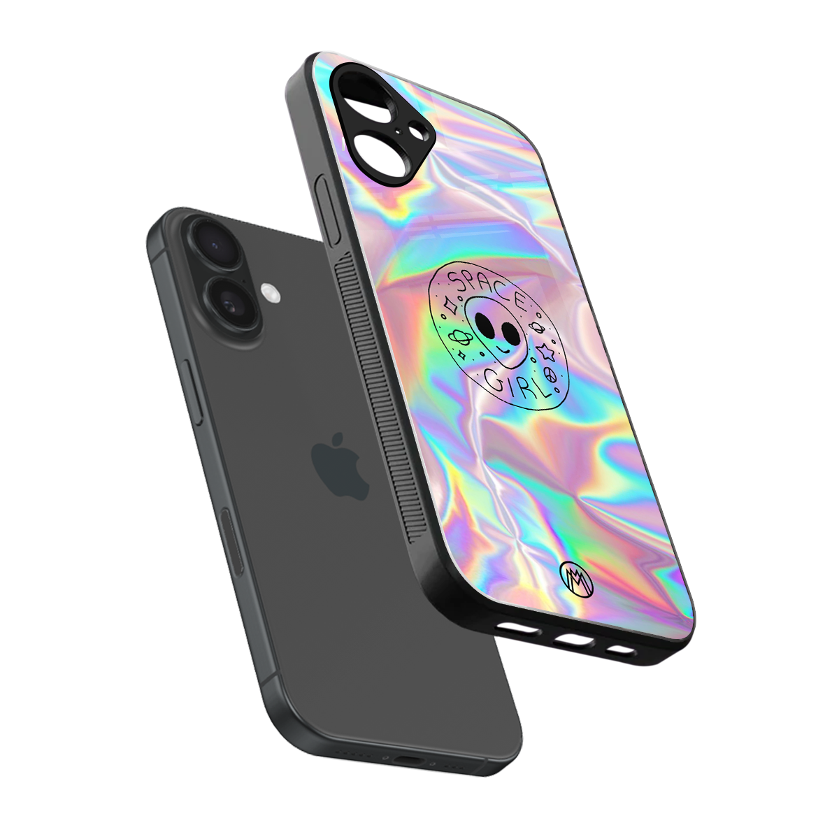 colorful alien back phone cover | glass case for iphone 16