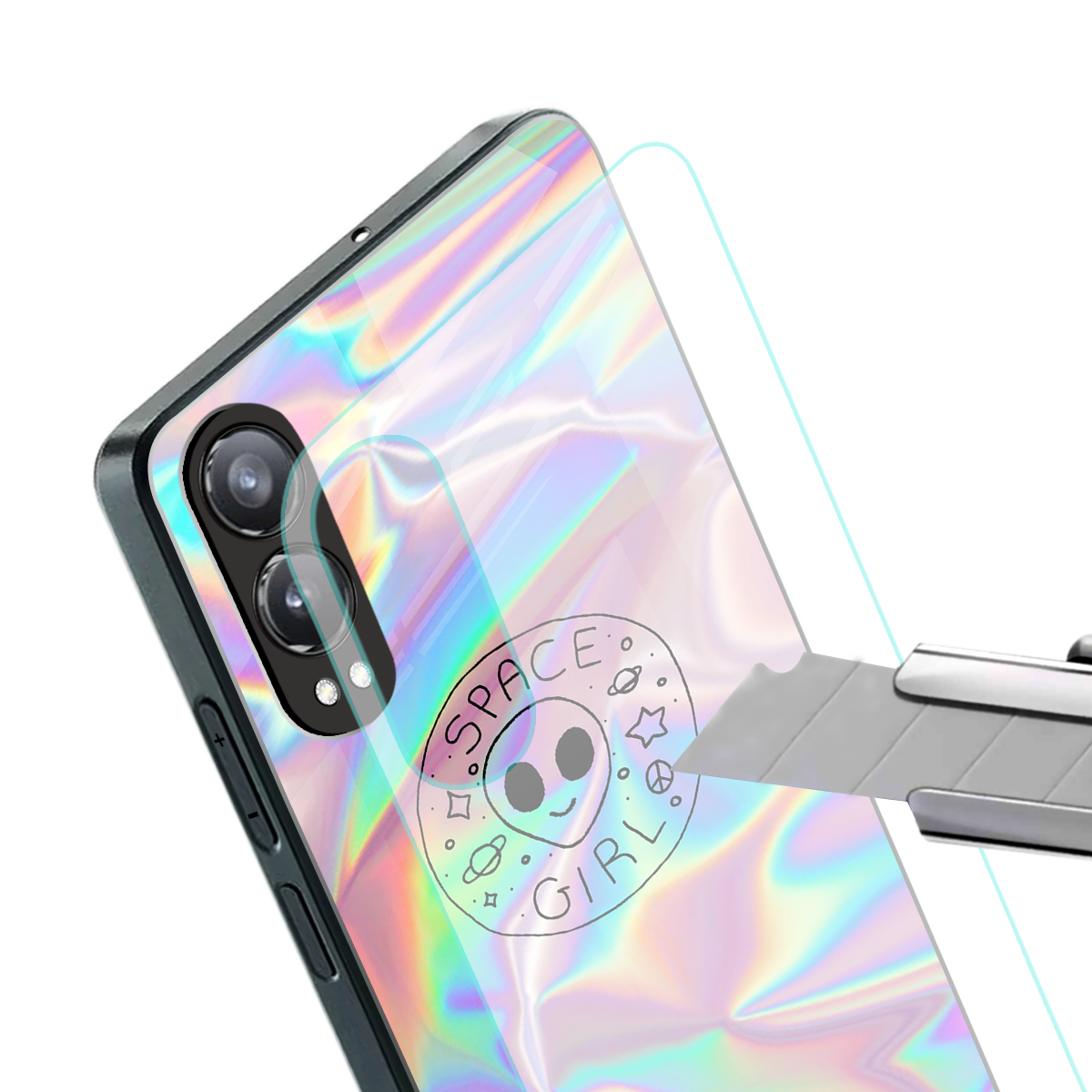 colorful alien back phone cover | glass case for oneplus nord ce 4 lite