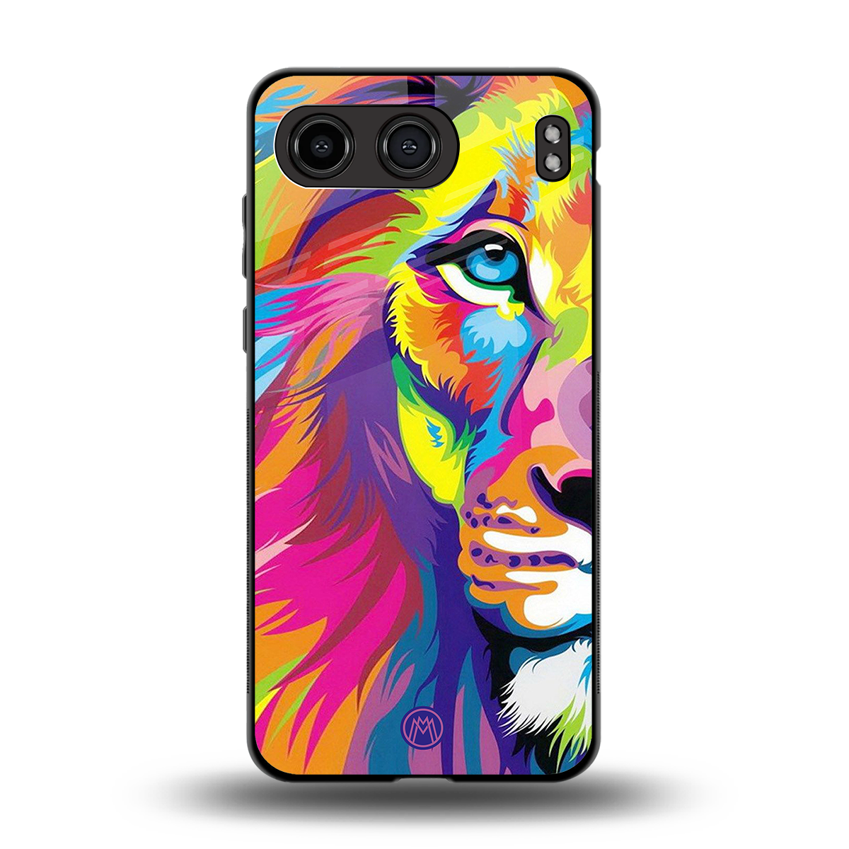 colourful fierce lion back phone cover | glass case for oneplus nord 4