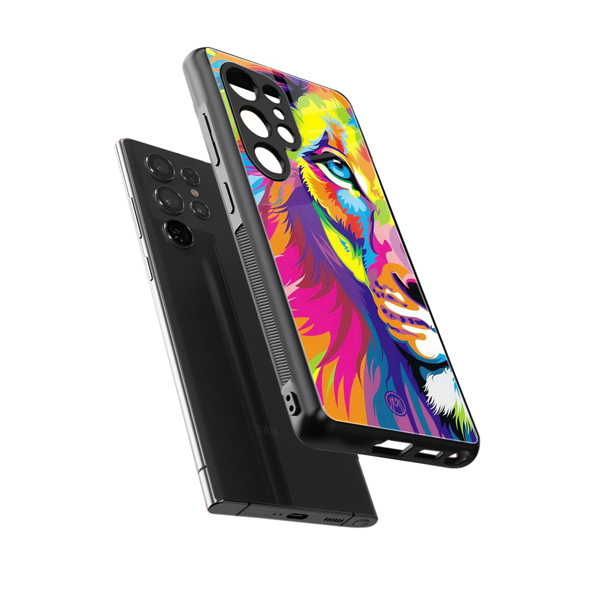 colourful fierce lion back phone cover | glass case for samsung galaxy s25 ultra