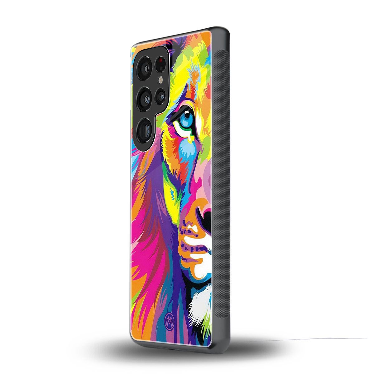 colourful fierce lion back phone cover | glass case for samsung galaxy s25 ultra