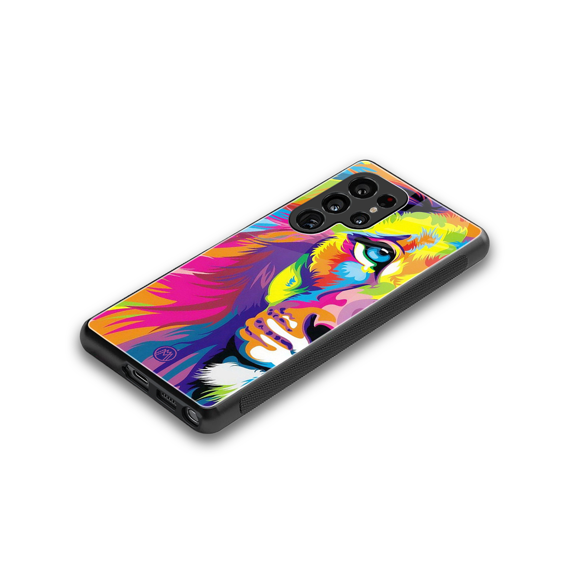 colourful fierce lion back phone cover | glass case for samsung galaxy s25 ultra
