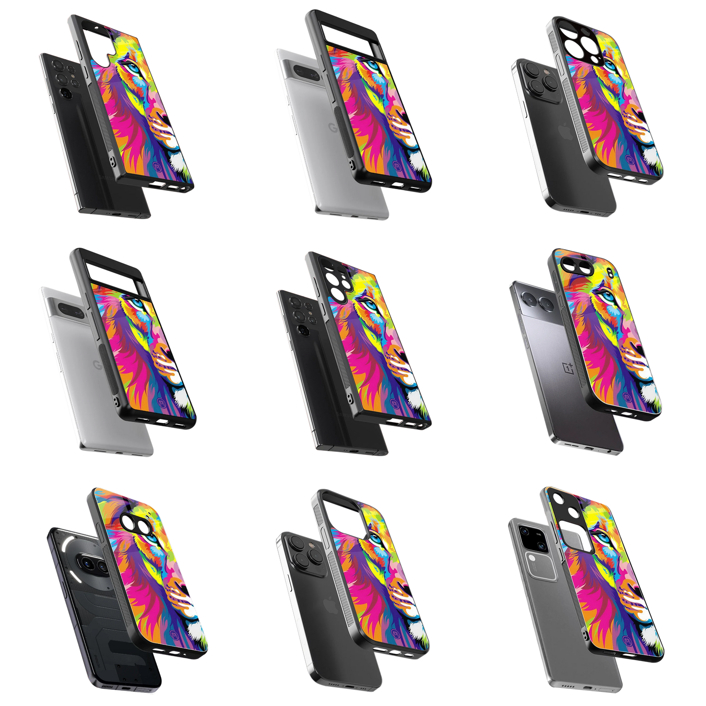 Durable Glass Back Mobile Case for iPhone, Samsung, OnePlus, Google Pixel, Redmi, Vivo, Oppo