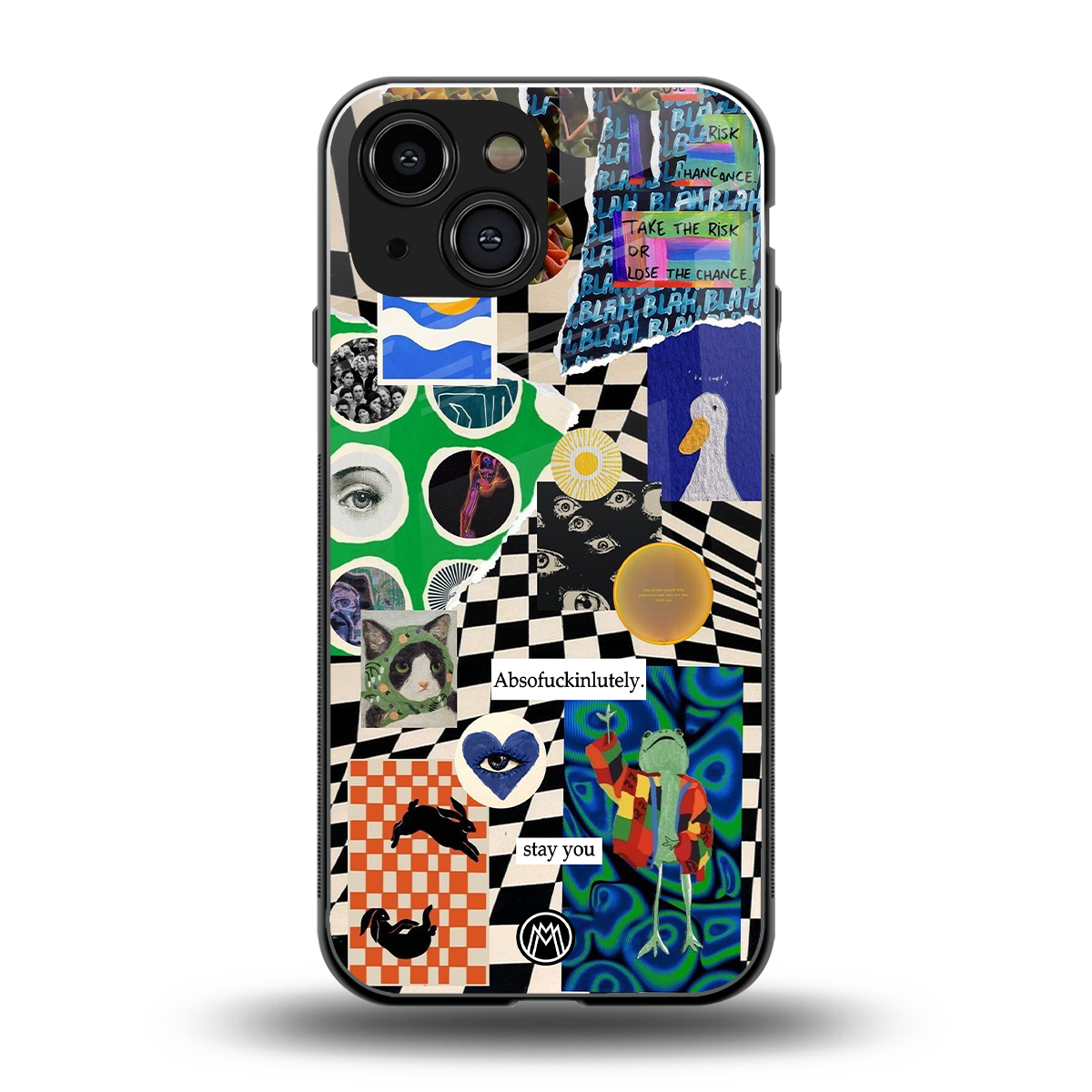 courage back phone cover | glass case for iphone 13 mini