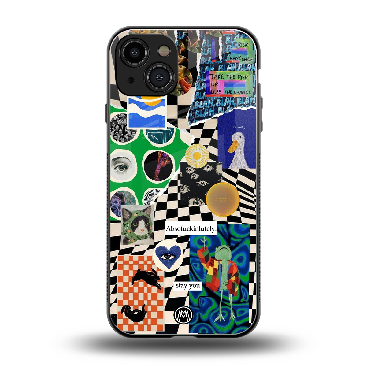 courage back phone cover | glass case for iphone 15