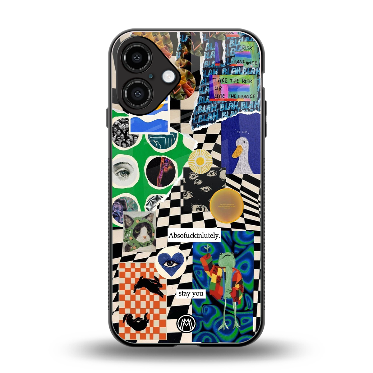 courage back phone cover | glass case for iphone 16 plus