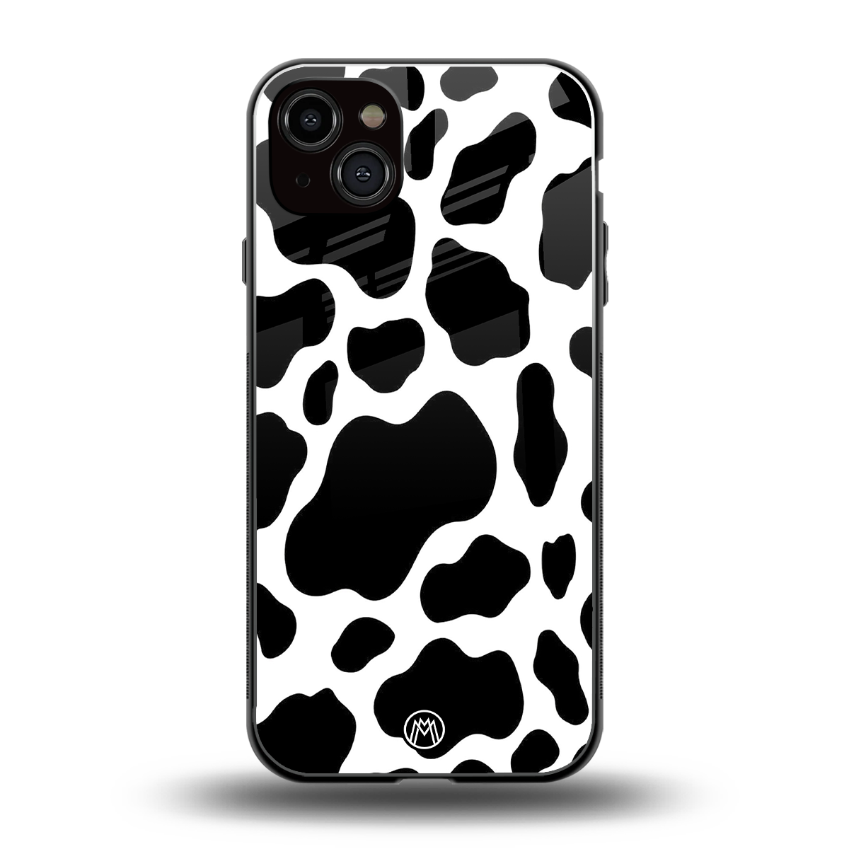 cow fur back phone cover | glass case for iphone 15 plus