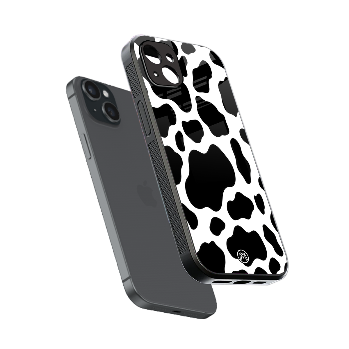 cow fur back phone cover | glass case for iphone 15 plus