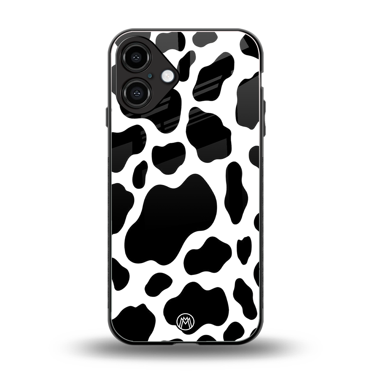 cow fur back phone cover | glass case for iphone 16 plus