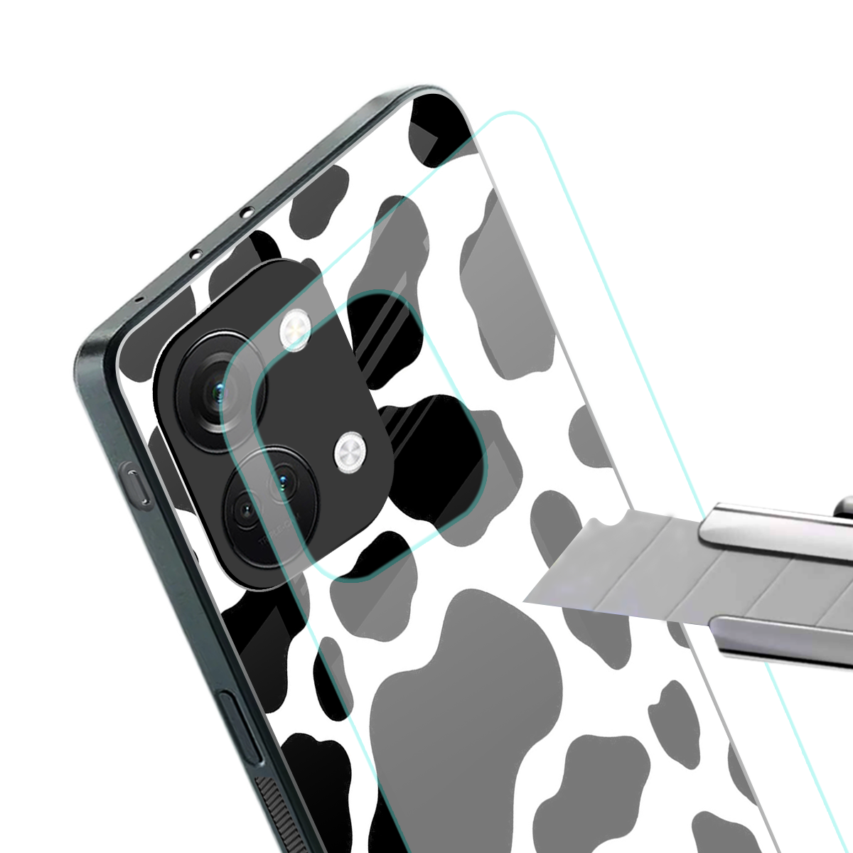 cow fur back phone cover | glass case for oneplus nord 3