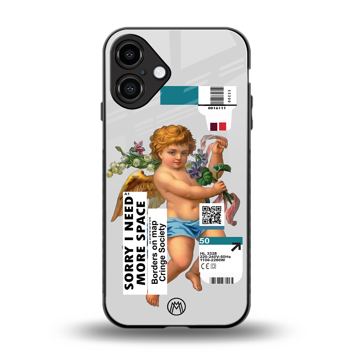 cringe society back phone cover | glass case for iphone 16 plus