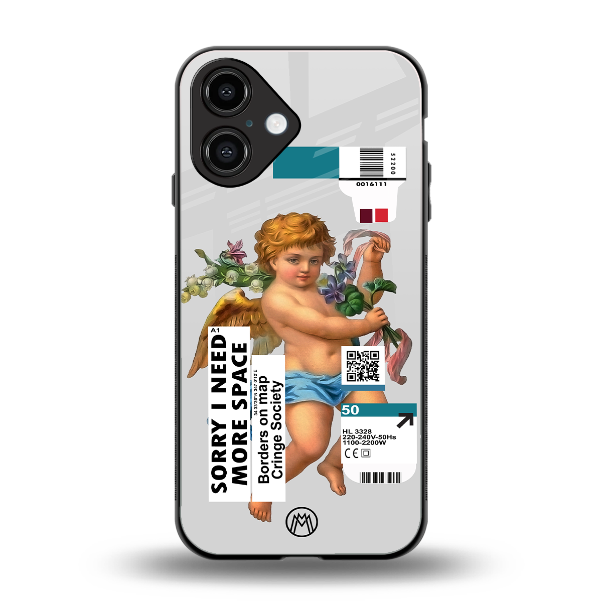 cringe society back phone cover | glass case for iphone 16
