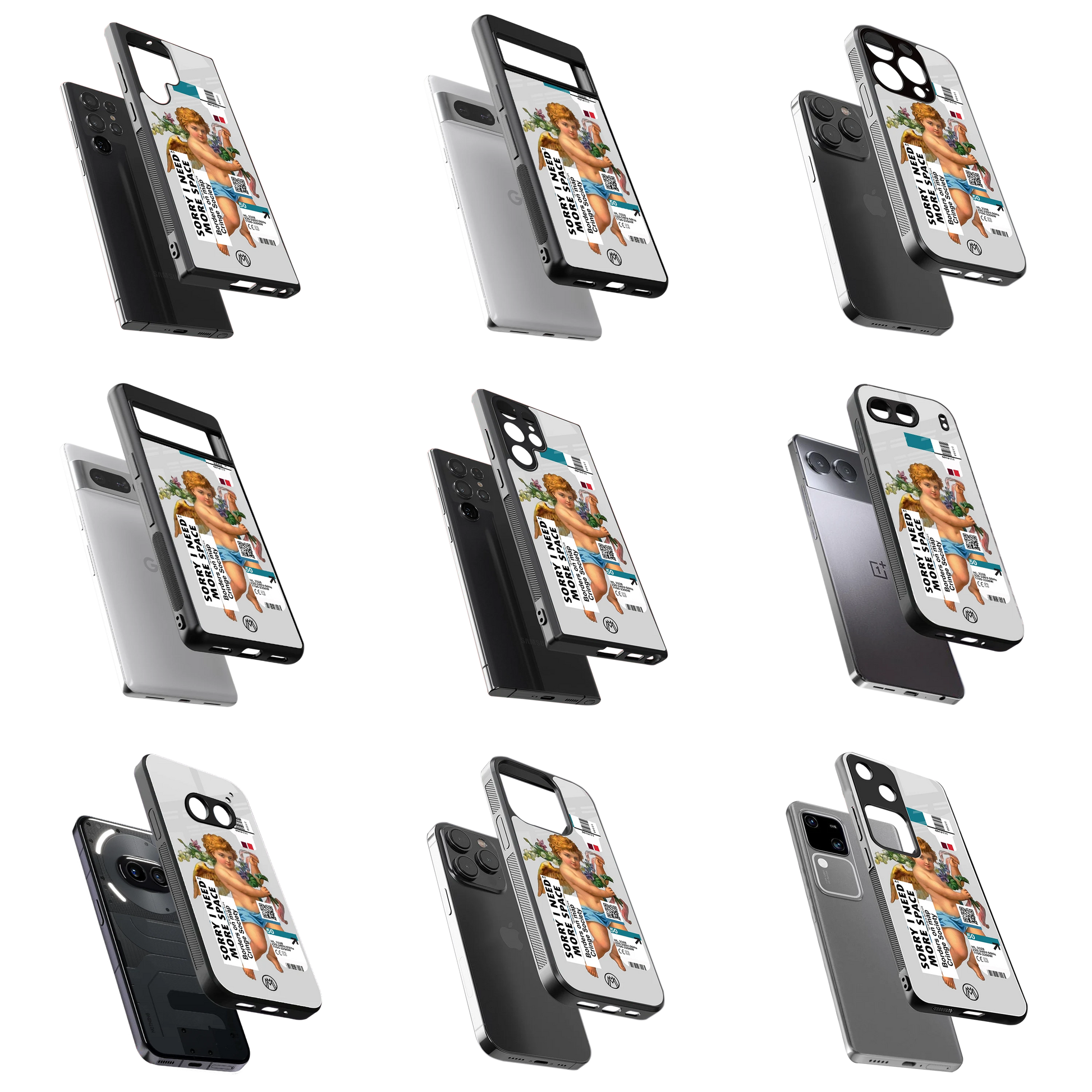 Durable Glass Back Mobile Case for iPhone, Samsung, OnePlus, Google Pixel, Redmi, Vivo, Oppo