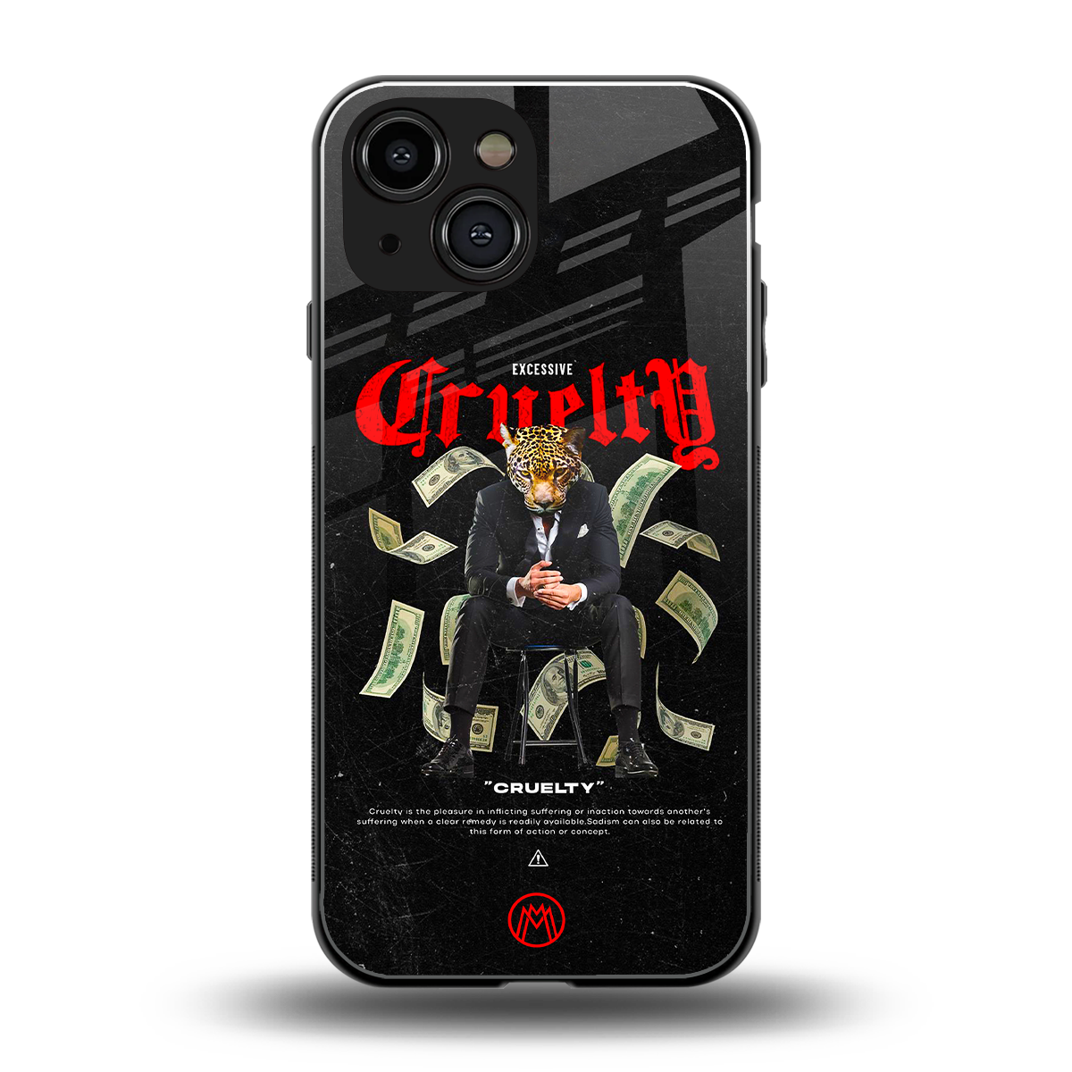 cruelty back phone cover | glass case for iphone 13 mini