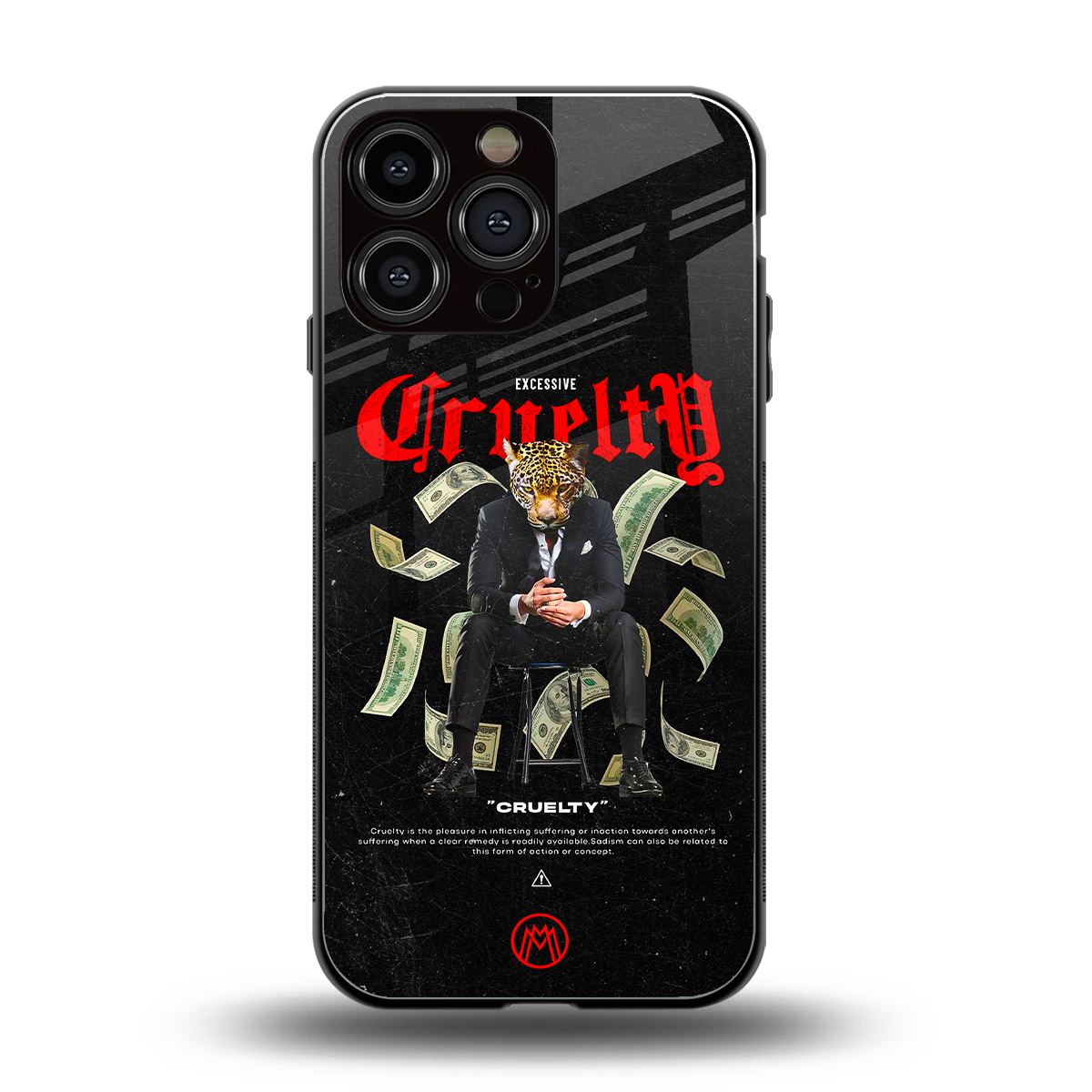 cruelty back phone cover | glass case for iphone 14 pro max