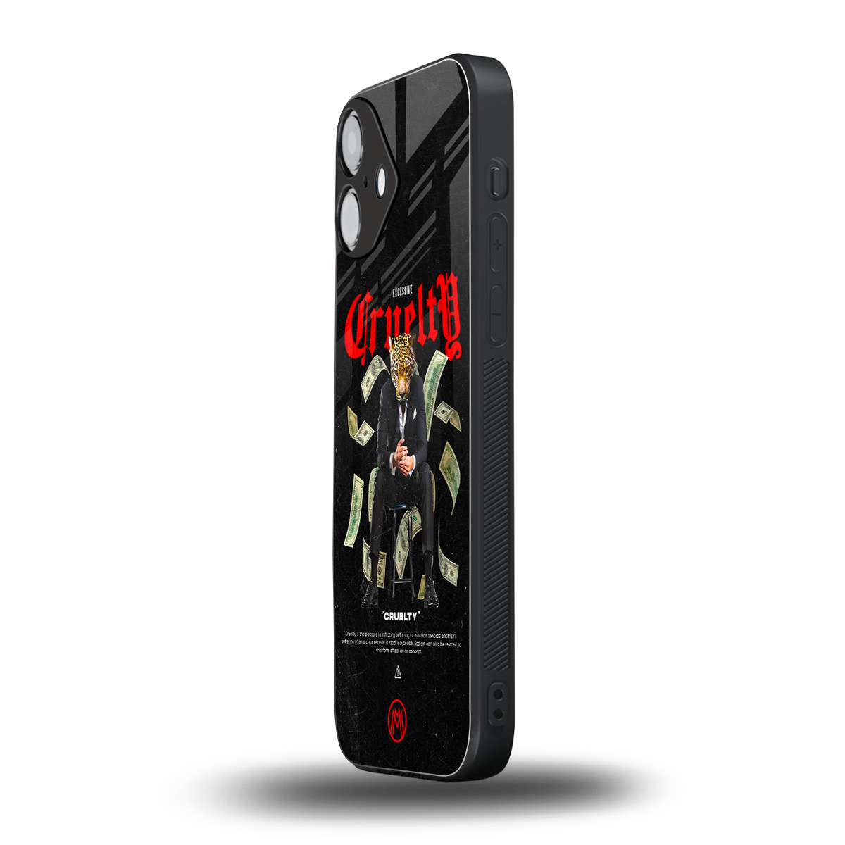 cruelty back phone cover | glass case for iphone 16 plus
