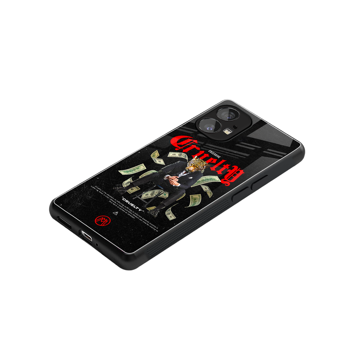 cruelty back phone cover | glass case for nothing phone 1
