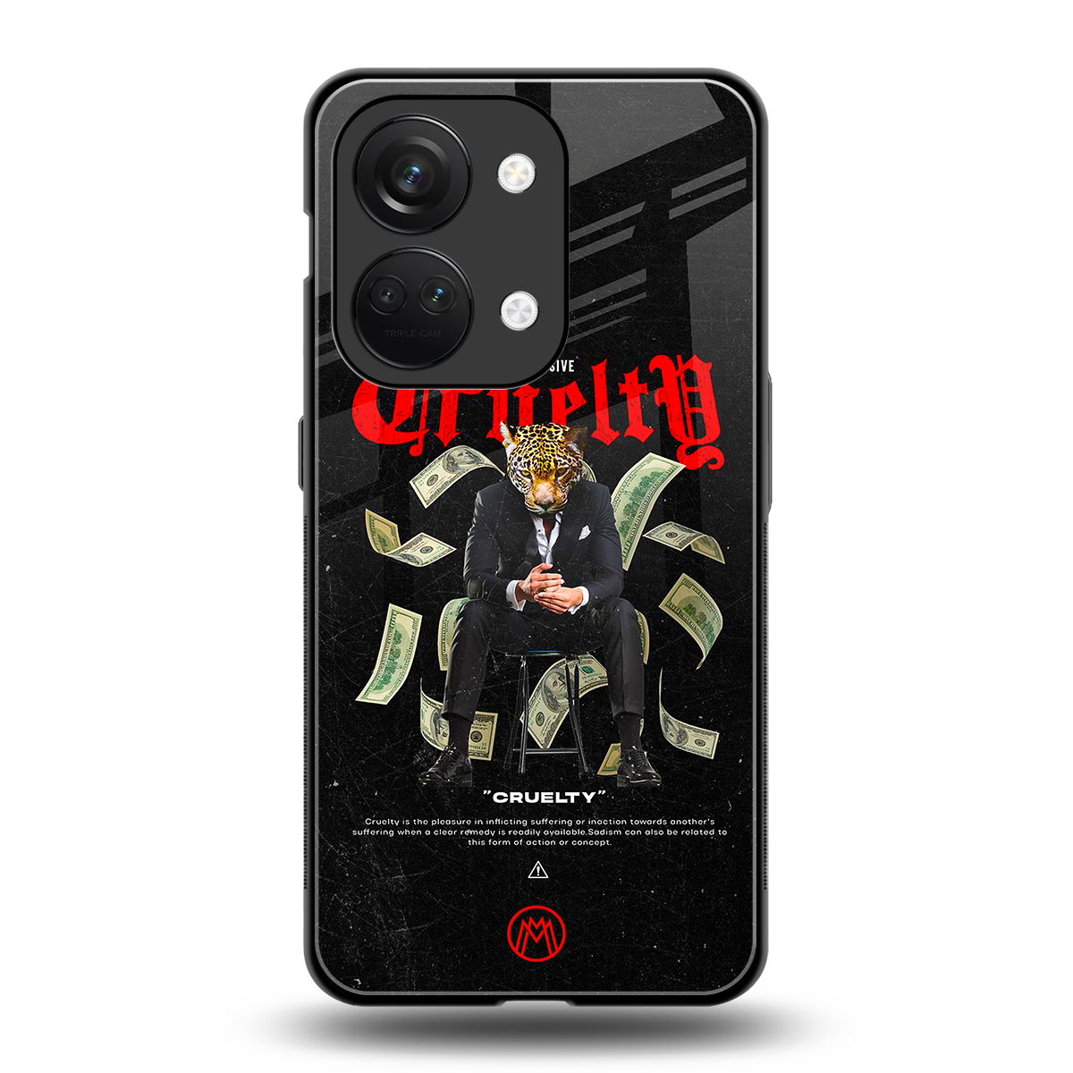 cruelty back phone cover | glass case for oneplus nord 3