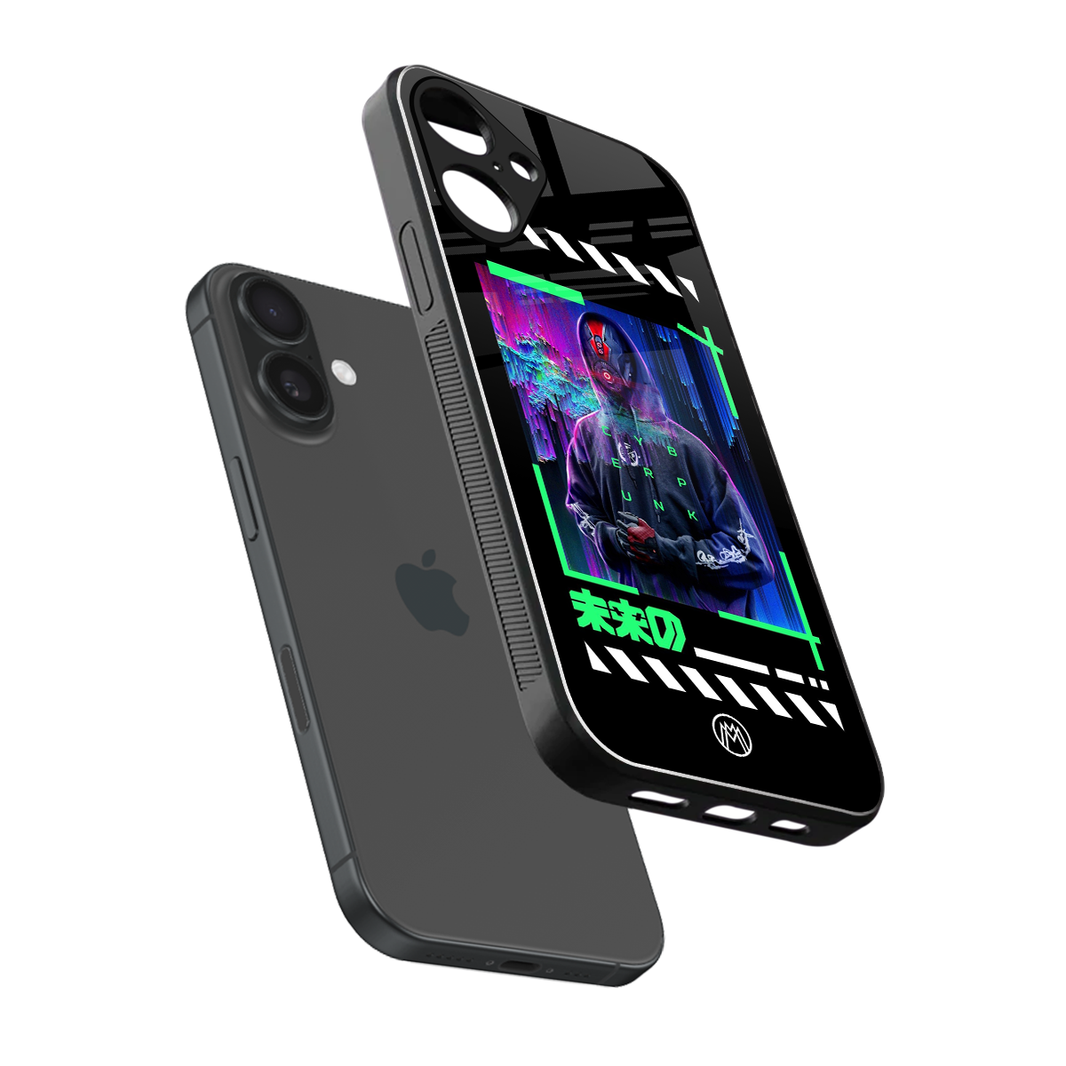 cyberpunk back phone cover | glass case for iphone 16 plus