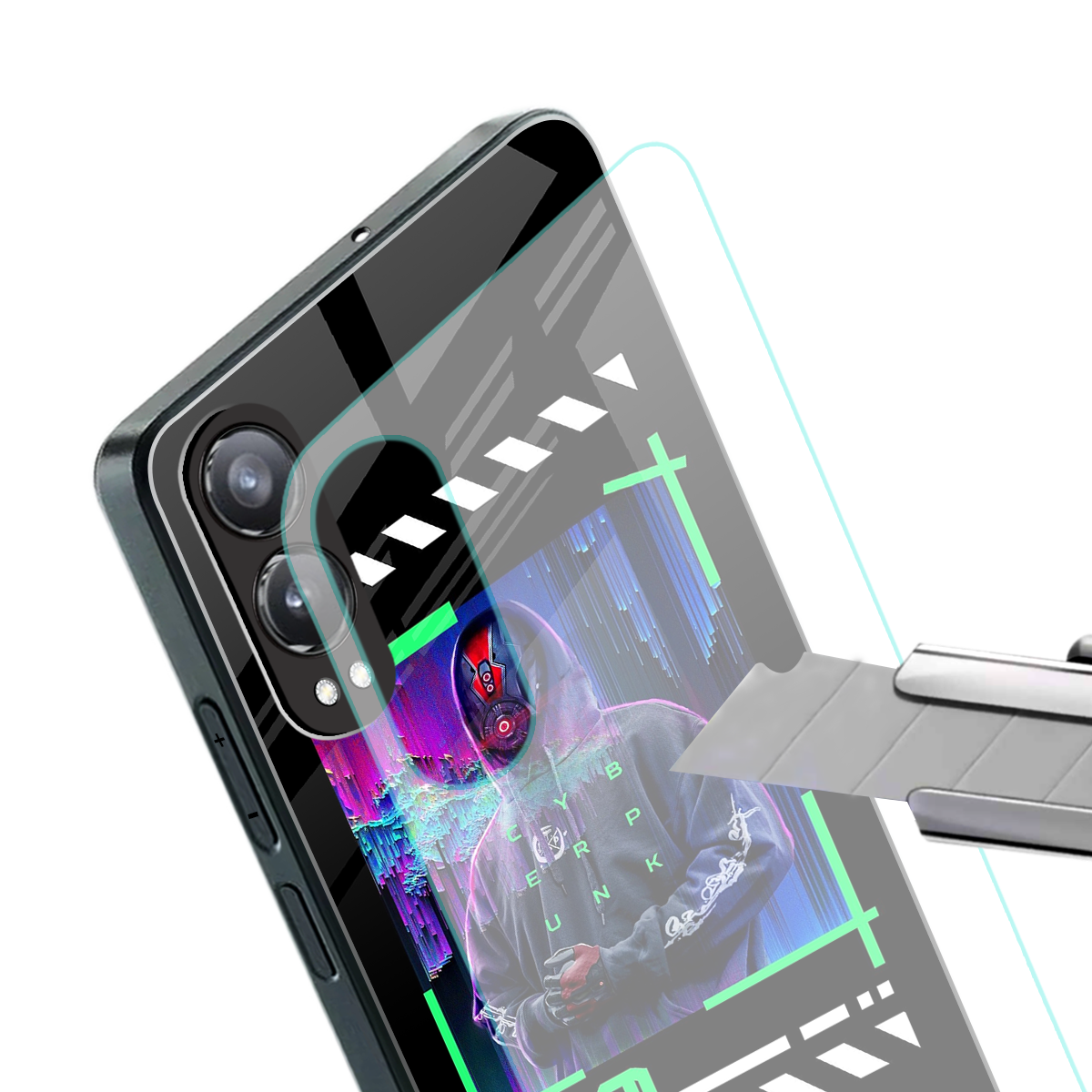 cyberpunk back phone cover | glass case for oneplus nord ce 4 lite