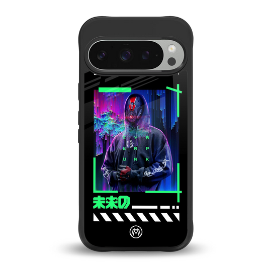 cyberpunk back phone cover | glass case for google pixel 9 pro