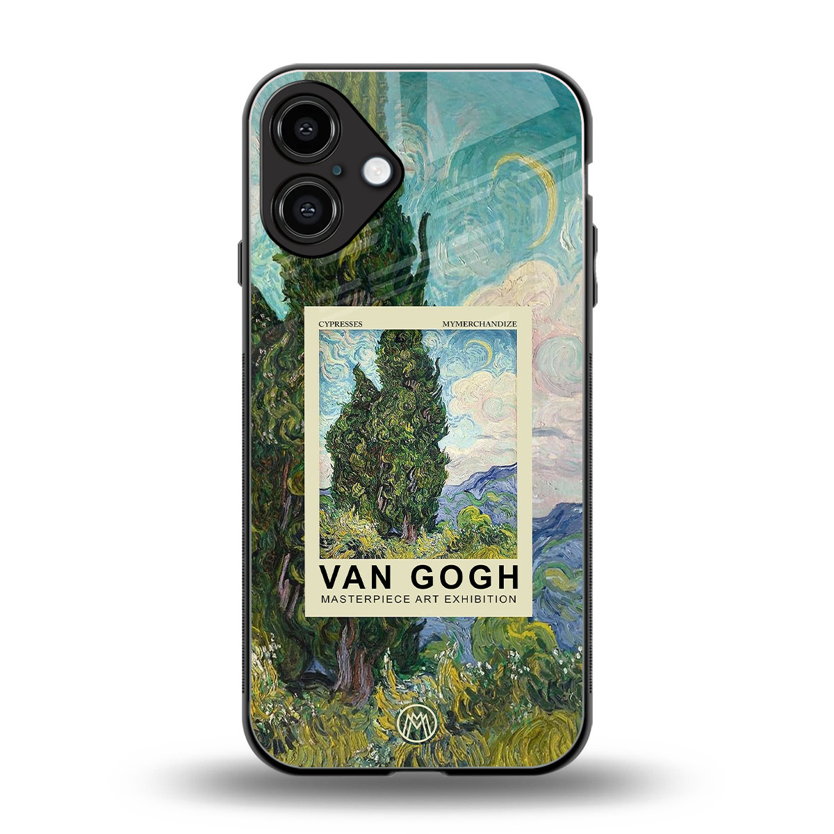 cypresses back phone cover | glass case for iphone 16 plus
