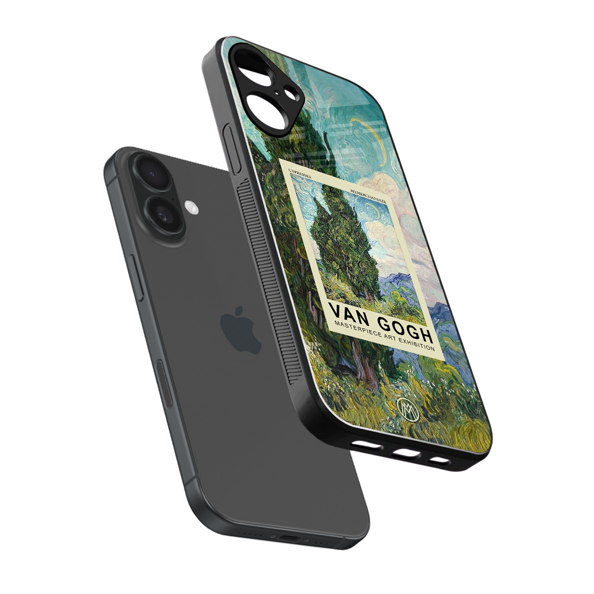cypresses back phone cover | glass case for iphone 16 plus