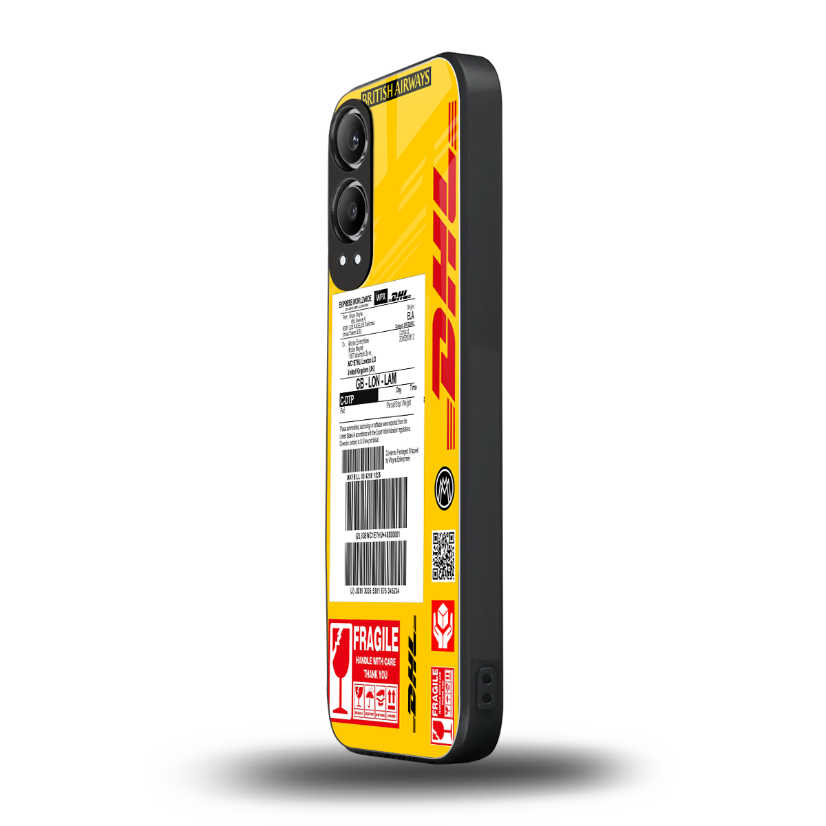 dhl yellow delivery label back phone cover | glass case for oneplus nord ce 4 lite