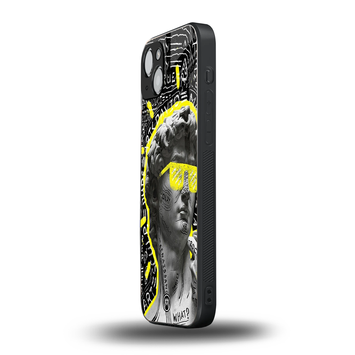 david of michelangelo back phone cover | glass case for iphone 15 plus