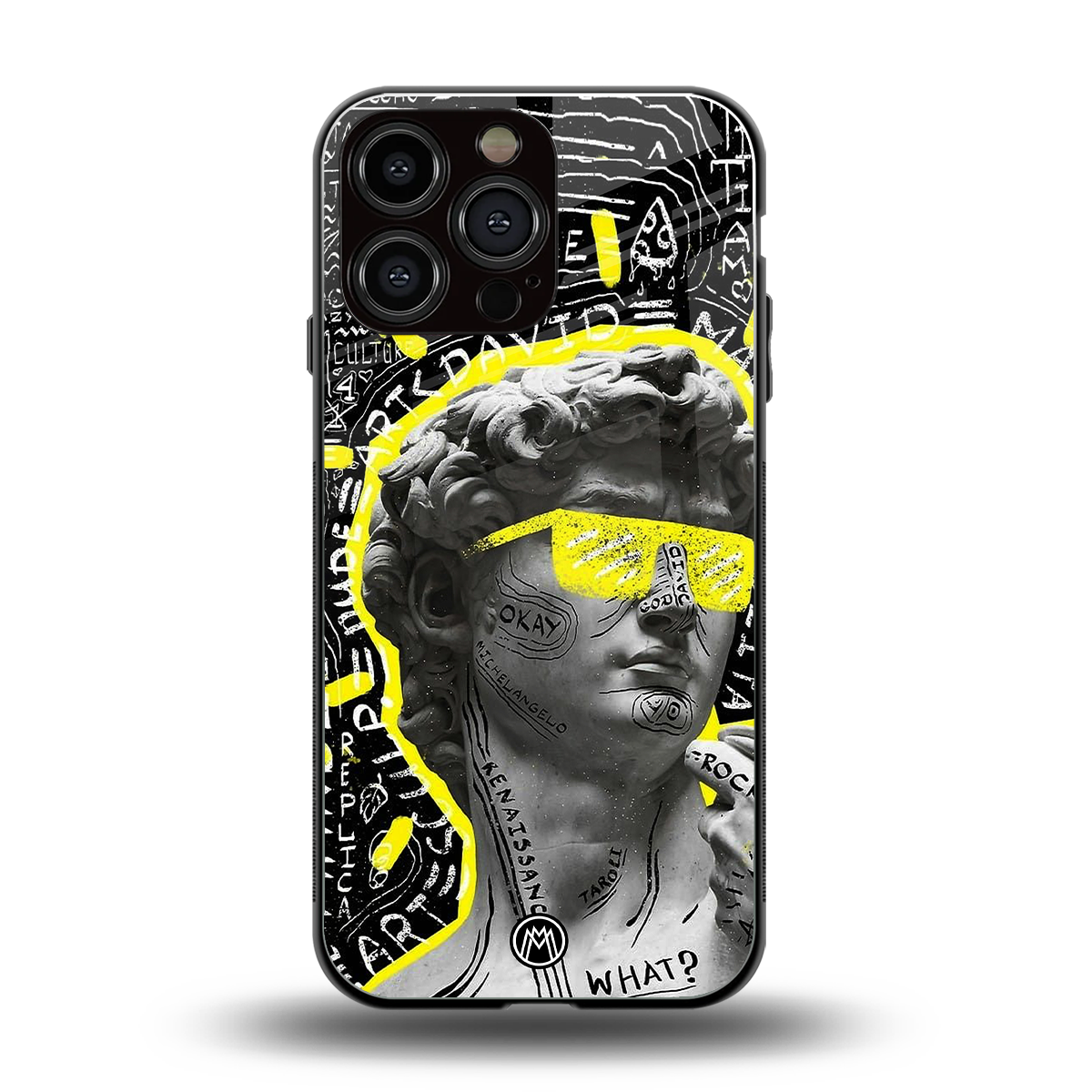 david of michelangelo back phone cover | glass case for iphone 14 pro max