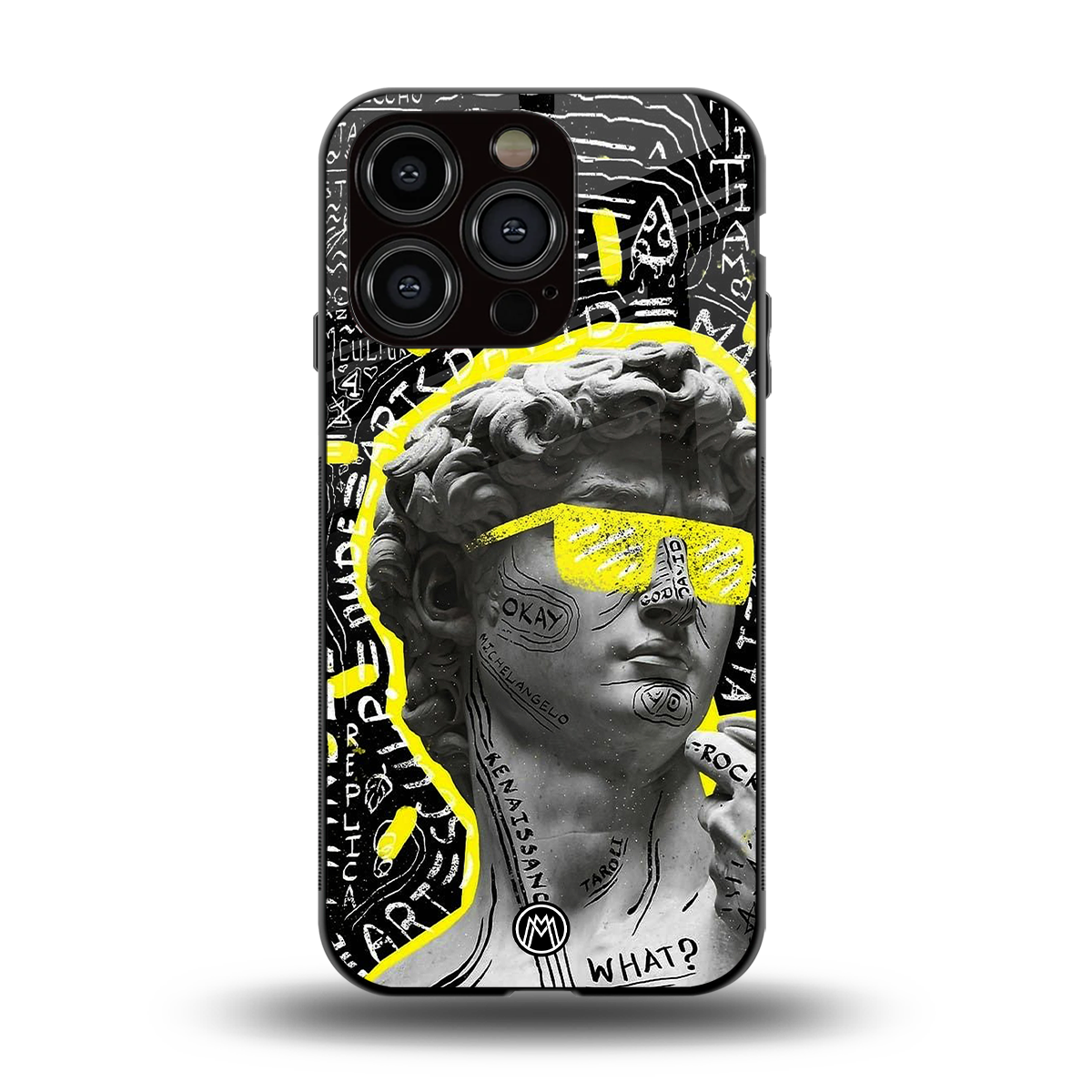 david of michelangelo back phone cover | glass case for iphone 14 pro