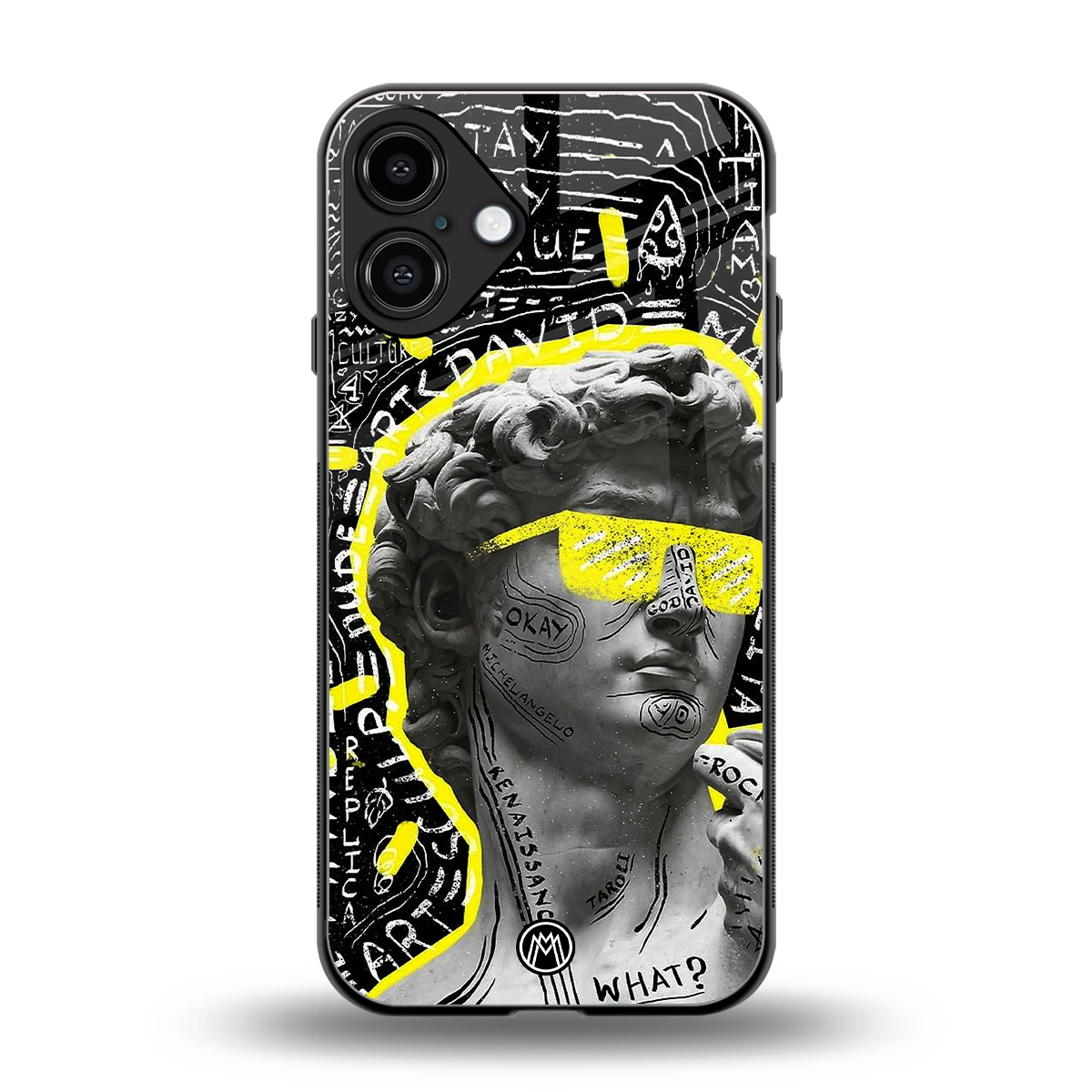 david of michelangelo back phone cover | glass case for iphone 16 plus