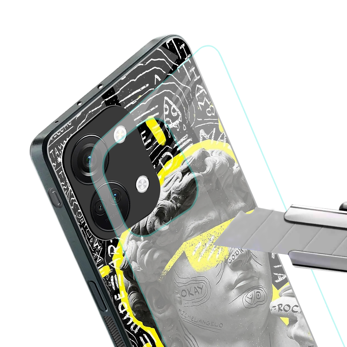 david of michelangelo back phone cover | glass case for oneplus nord 3