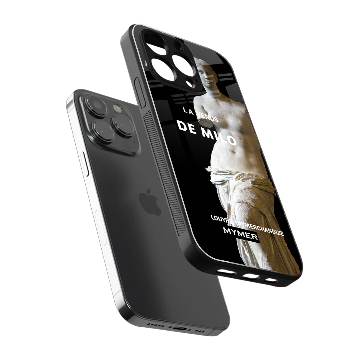 de milo back phone cover | glass case for iphone 14 pro