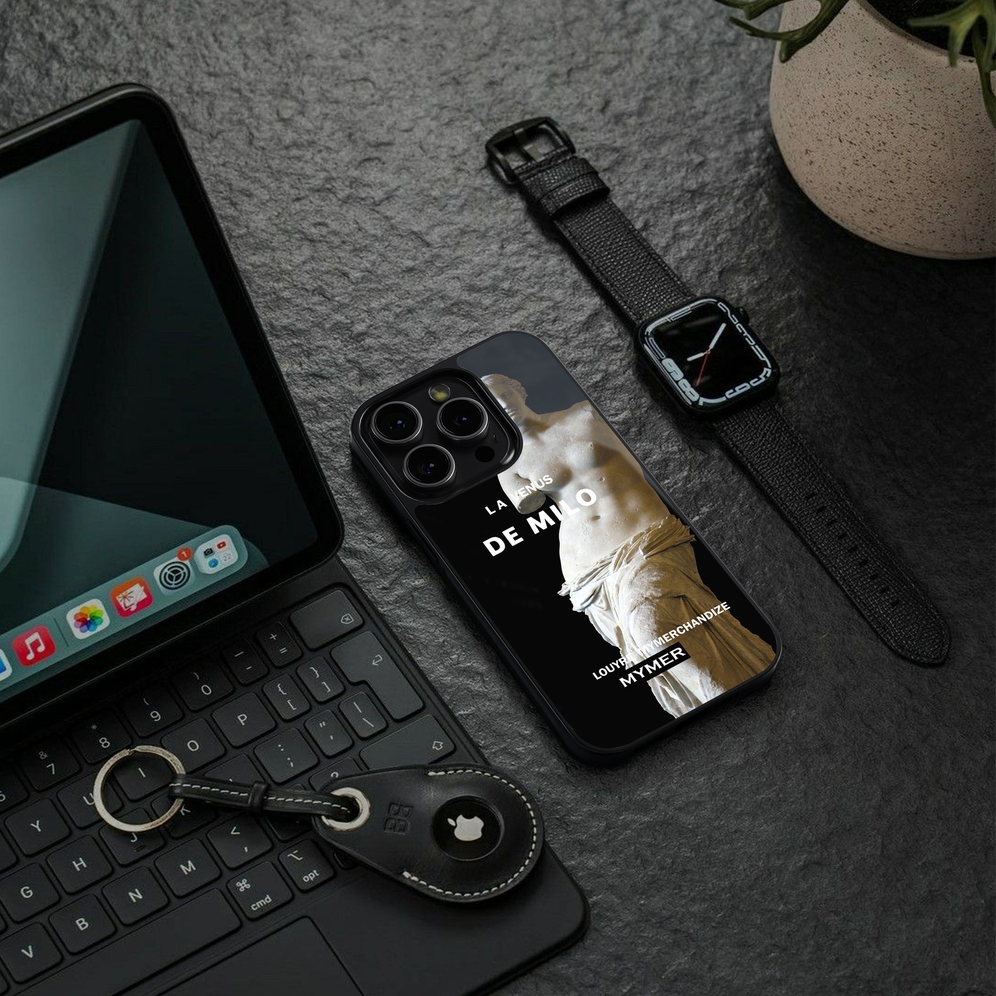 de milo back phone cover | glass case for iphone 16 pro max