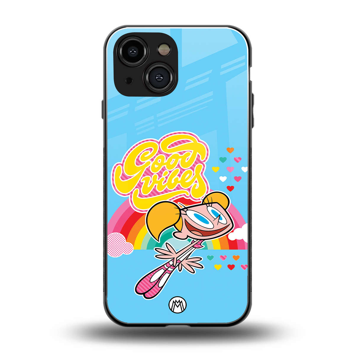 deedee good vibes back phone cover | glass case for iphone 13 mini
