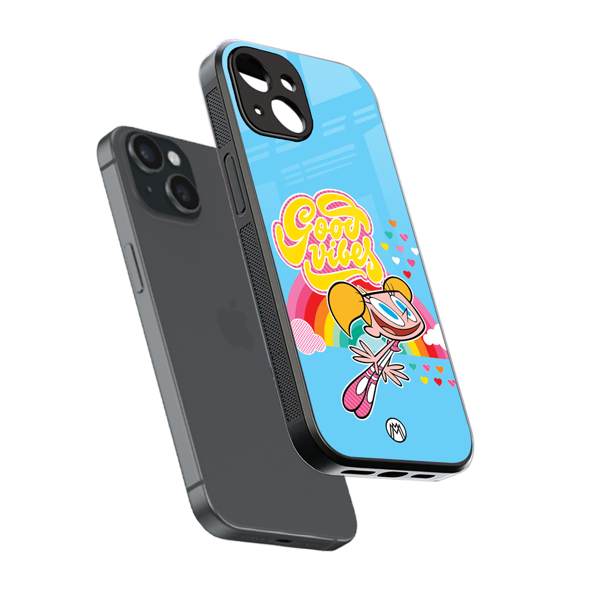 deedee good vibes back phone cover | glass case for iphone 13 mini