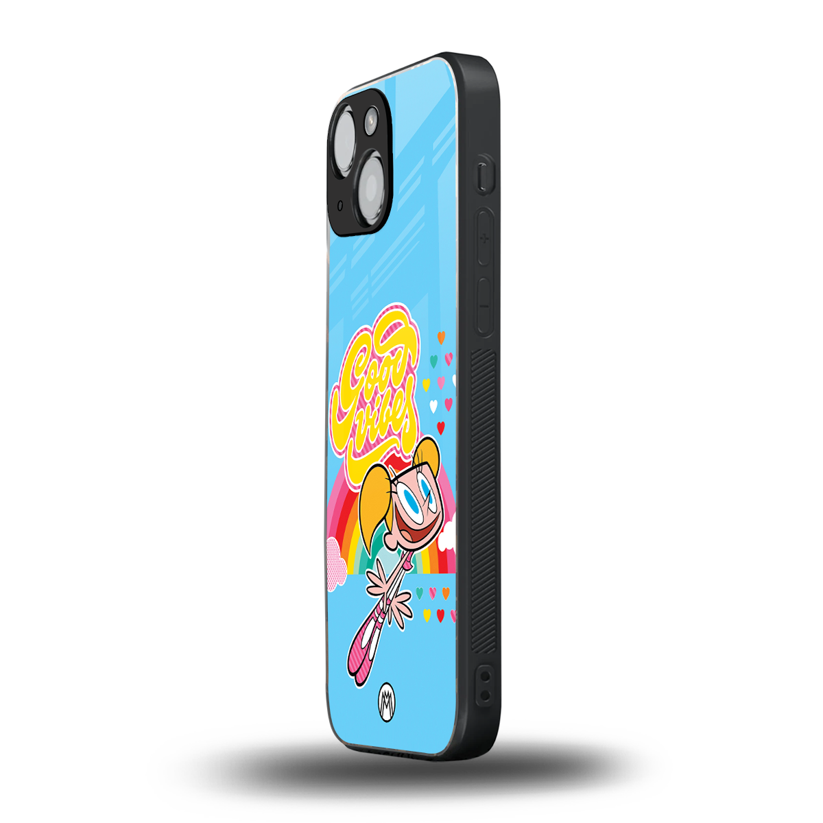 deedee good vibes back phone cover | glass case for iphone 13 mini