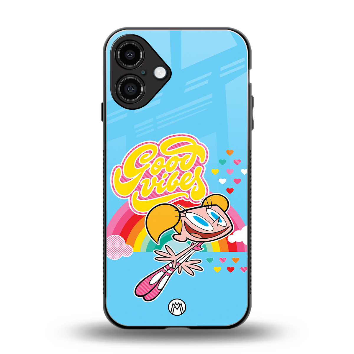 deedee good vibes back phone cover | glass case for iphone 16 plus