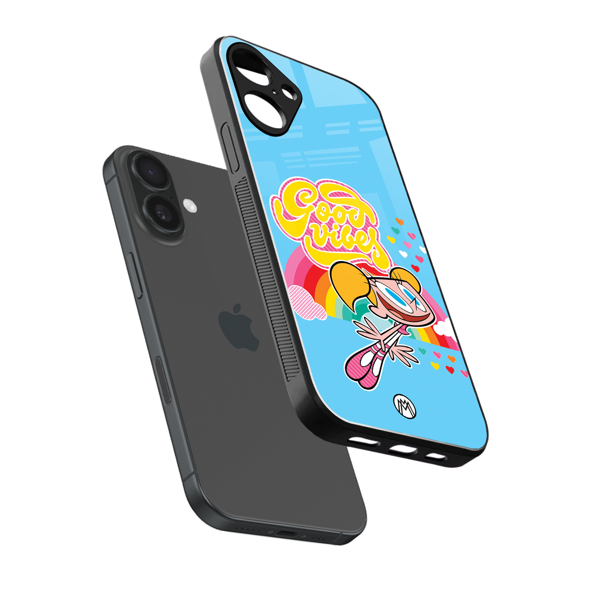 deedee good vibes back phone cover | glass case for iphone 16 plus