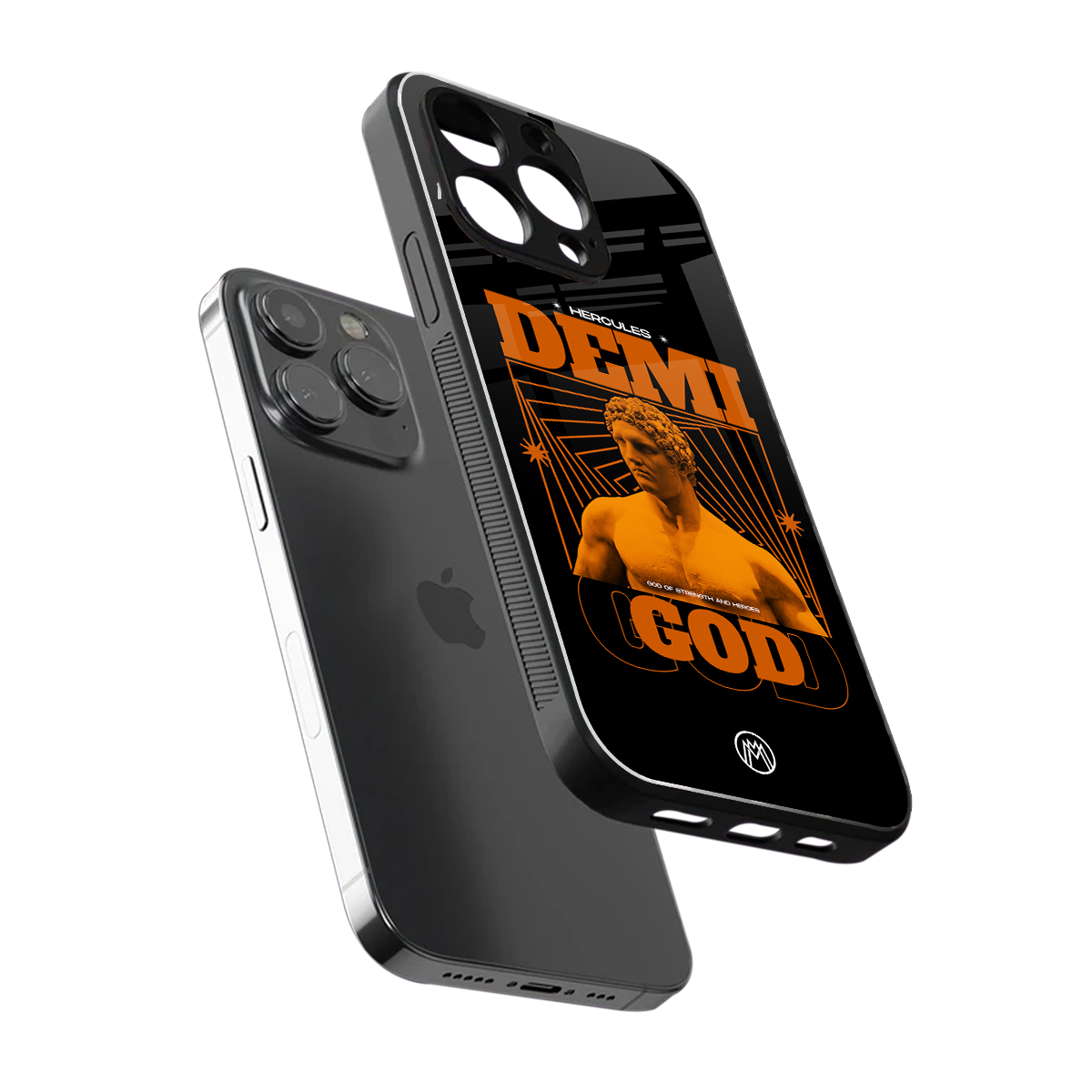 demi god back phone cover | glass case for iphone 15 pro max