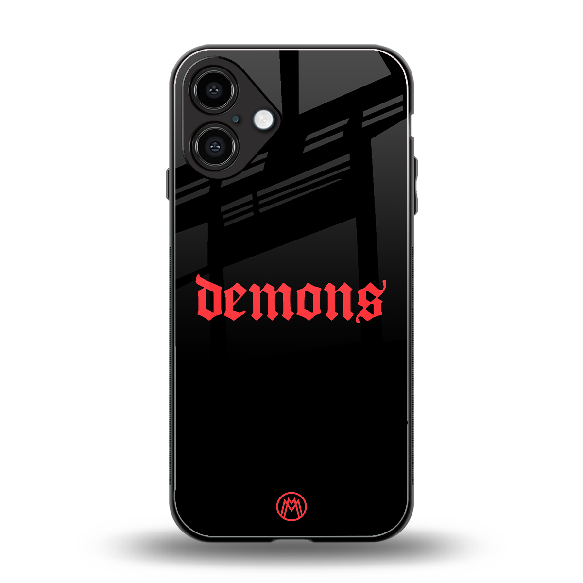 demons back phone cover | glass case for iphone 16 plus
