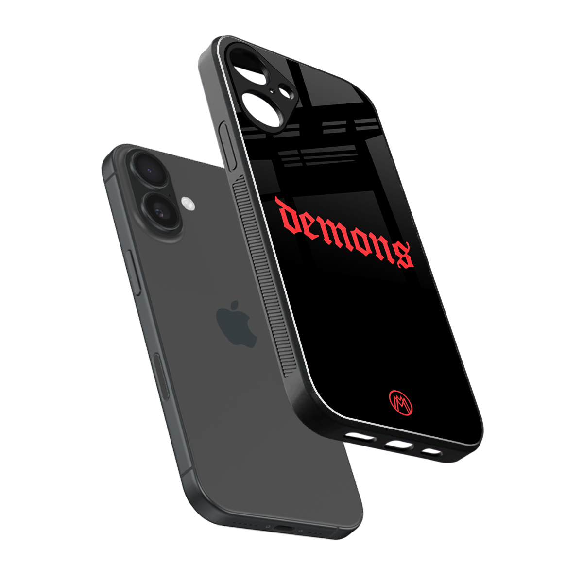 demons back phone cover | glass case for iphone 16 plus
