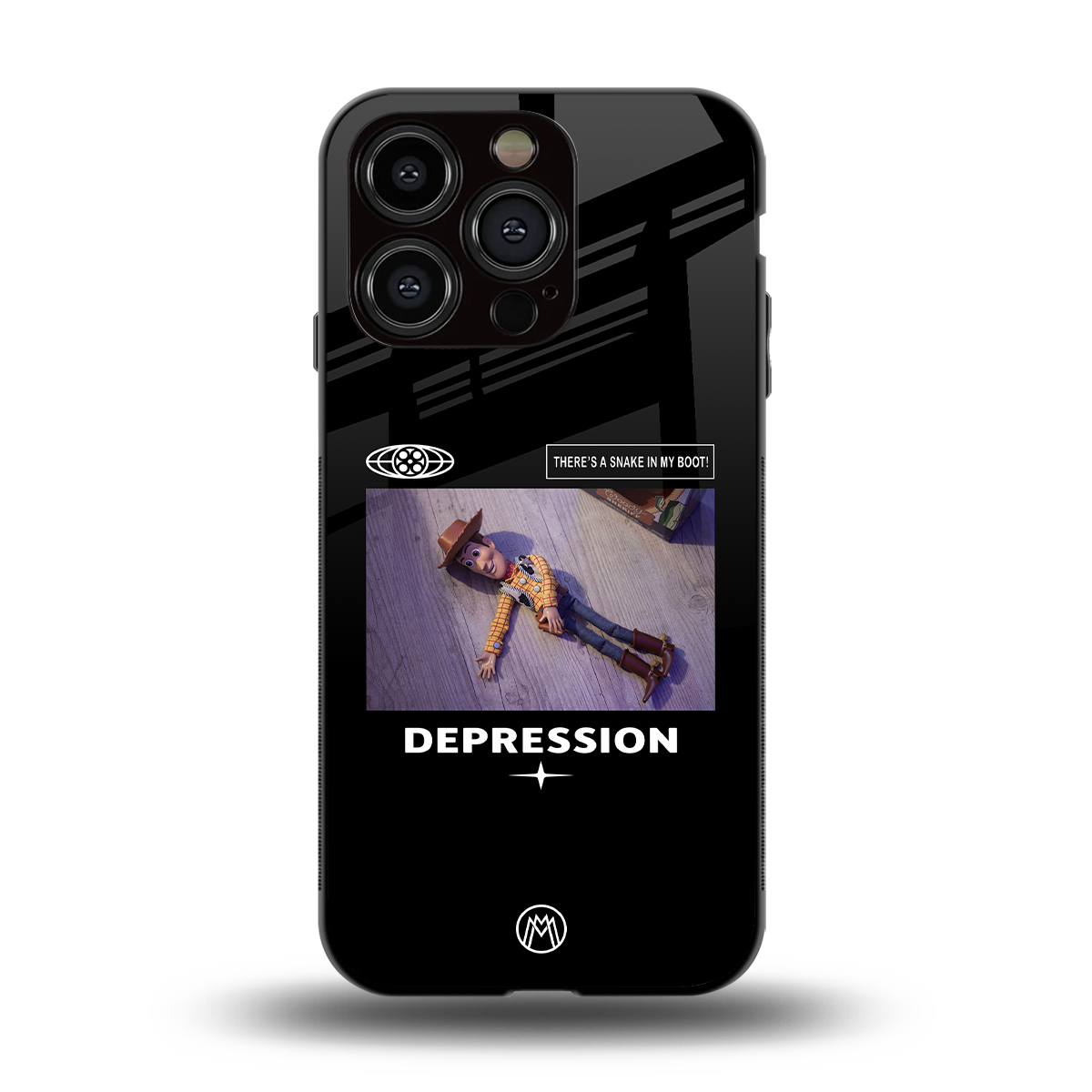 depression back phone cover | glass case for iphone 14 pro