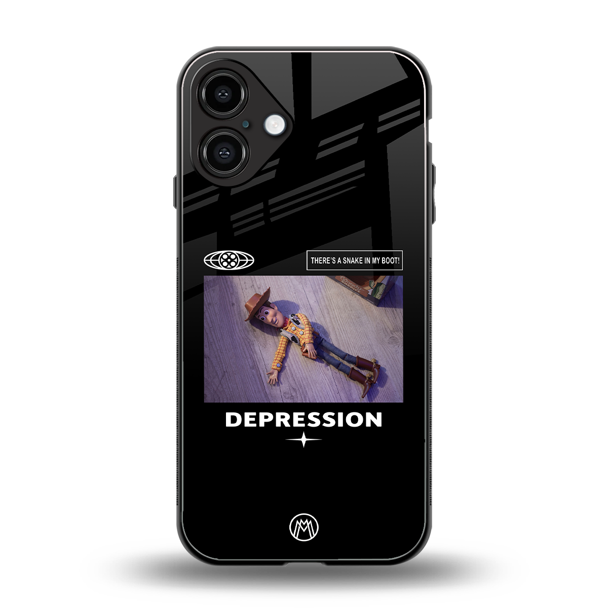 depression back phone cover | glass case for iphone 16 plus
